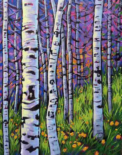 Twilight Birches Acrylic